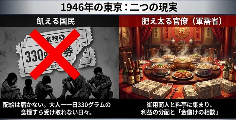 1946年の東京 飢える国民と肥え太る官僚の格差