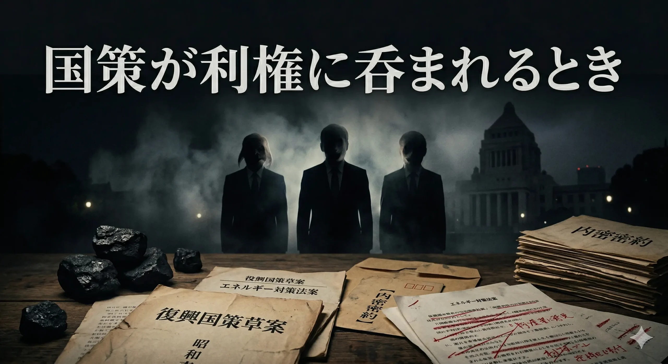 炭鉱国管疑獄｜国策が利権に呑まれた1947年の政治工作を描いたイメージ画像