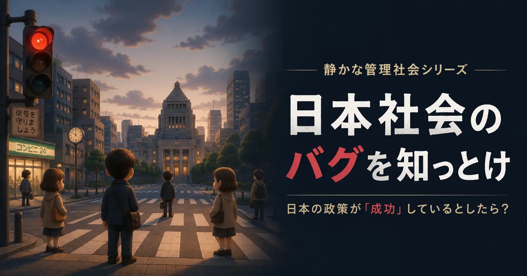 日本社会のバグを知っとけ、静かな管理社会シリーズのアイキャッチ画像