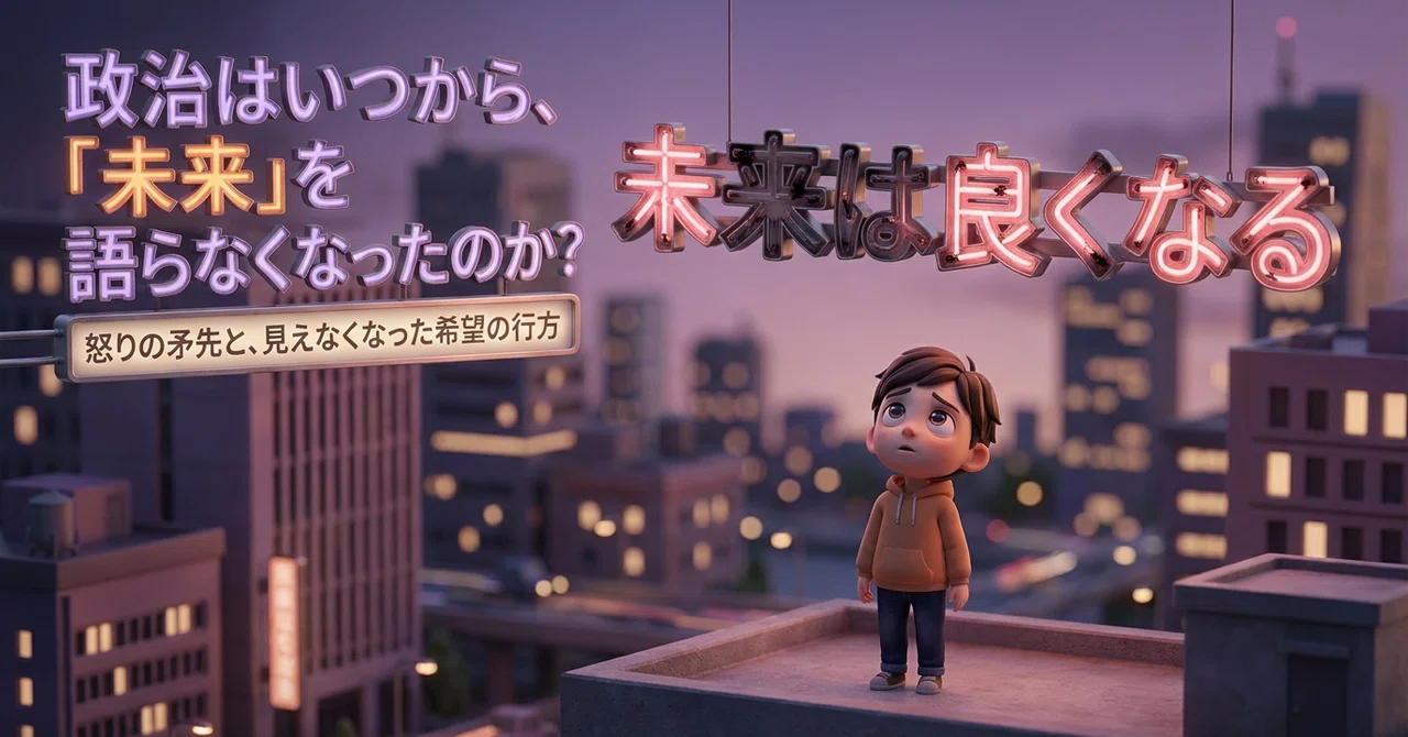 政治はいつから「未来」を語らなくなったのかを表現した画像